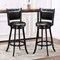 Costway Swivel Bar Stools with Solid Rubber Wood Frame Set of 2/4 for Kitchen Island Gray and Black/Black